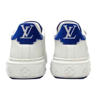 ルイヴィトン LOUIS VUITTON タイムアウトライン スニーカー 靴 シューズ レザー ホワイト ブルー LVロゴ モノグラム