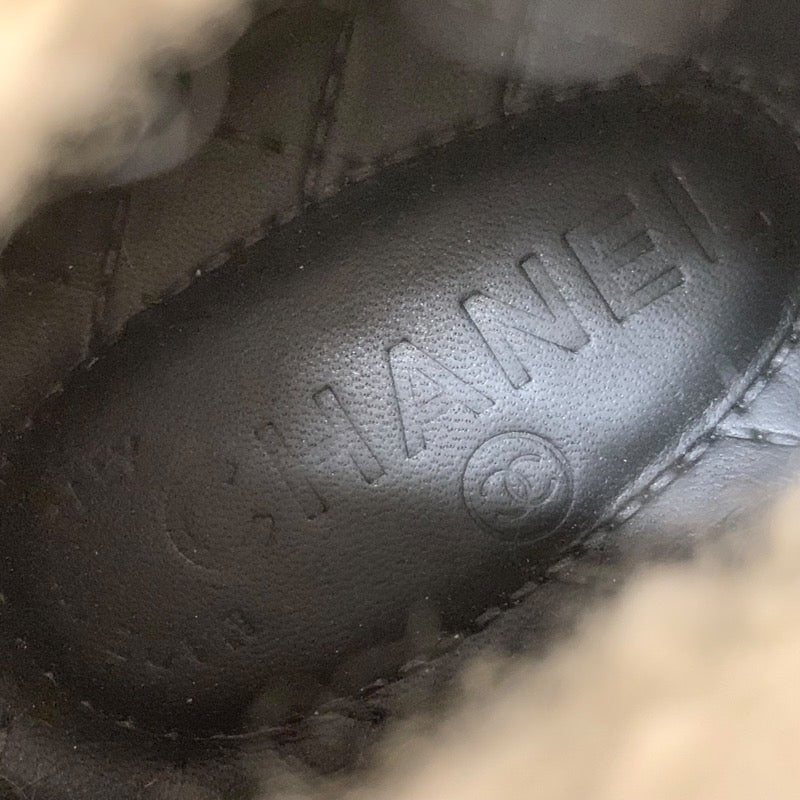 シャネル CHANEL スニーカー 靴 シューズ スエード レザー ブラウン ホワイト ハイカットスニーカー ココマーク ツイード