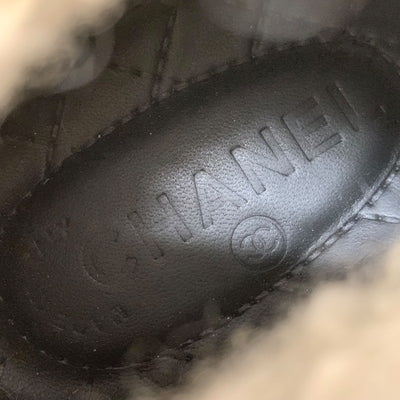 シャネル CHANEL スニーカー 靴 シューズ スエード レザー ブラウン ホワイト ハイカットスニーカー ココマーク ツイード