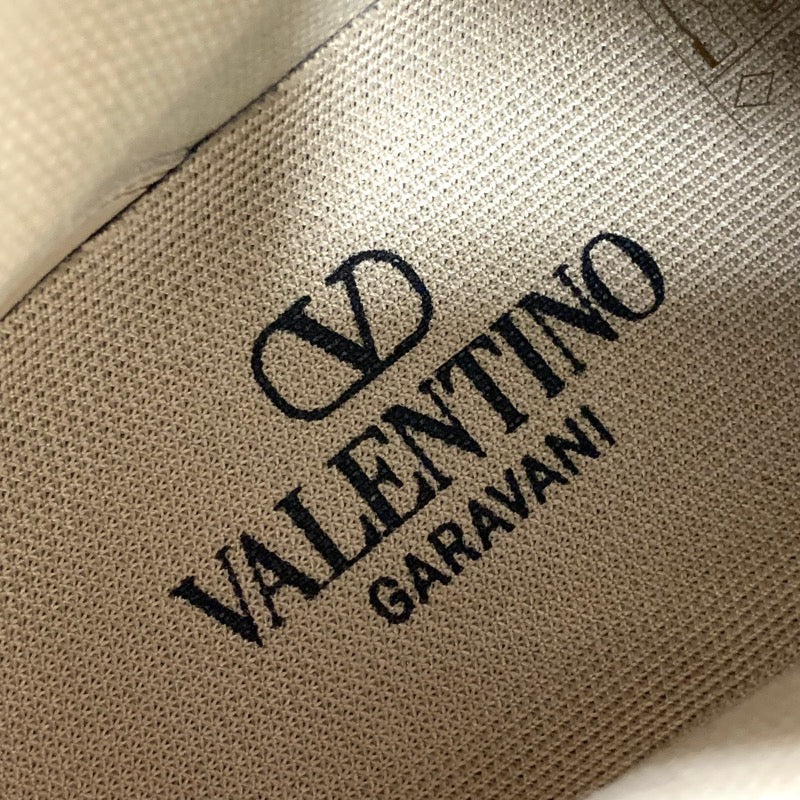 ヴァレンティノ VALENTINO スニーカー 靴 シューズ ファブリック レザー ベージュ ブラック ブラウン 未使用 ハイカットスニーカー トワル イコノグラフトータループ