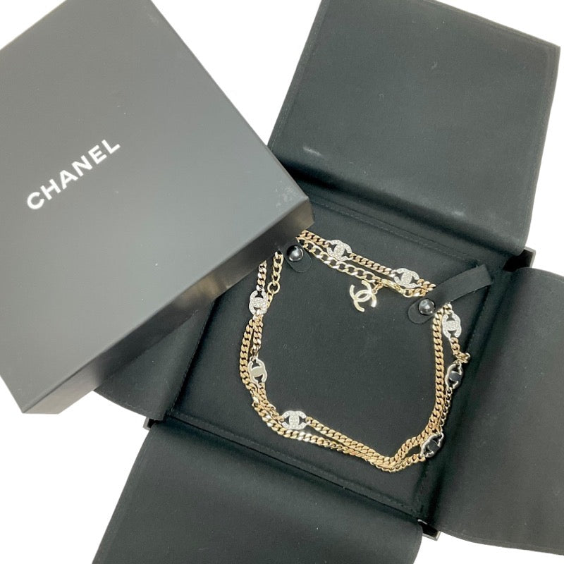 シャネル CHANEL ネックレス ペンダント チョーカー ゴールド シルバー ロングネックレス ココマーク ラインストーン