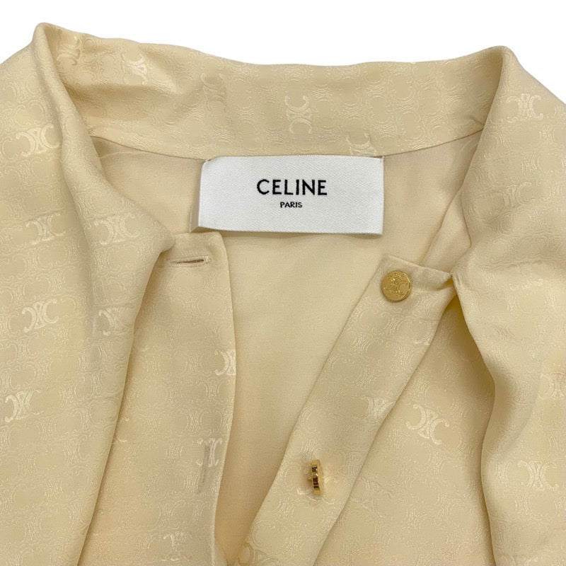 セリーヌ CELINE ワンピース シルク ベージュ ボウタイ トリオンフ