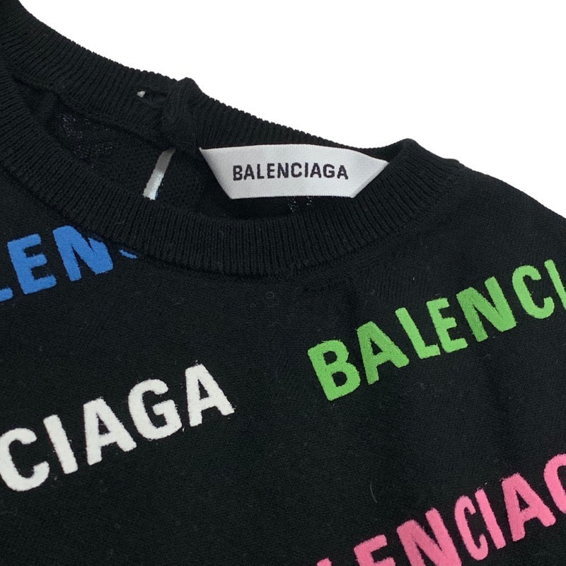 バレンシアガ BALENCIAGA トップス コットン ブラック マルチカラー ロゴ