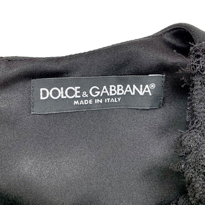 ドルチェ＆ガッバーナ DOLCE&GABBANA ワンピース ブラック 黒 ドレス ノースリーブ レース バックジップ