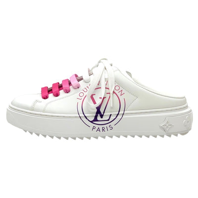ルイヴィトン LOUIS VUITTON タイムアウトライン モノグラム スニーカー 靴 シューズ レザー ホワイト ピンク フラットシューズ
