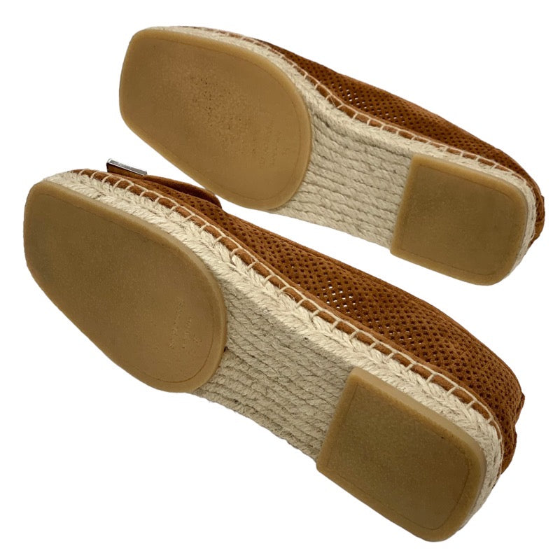 セルジオロッシ sergio rossi SR1 フラットシューズ 靴 シューズ スエード メッシュ ブラウン ロゴプレート エスパドリーユ