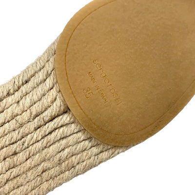 セルジオロッシ sergio rossi SR1 フラットシューズ 靴 シューズ スエード メッシュ ブラウン ロゴプレート エスパドリーユ