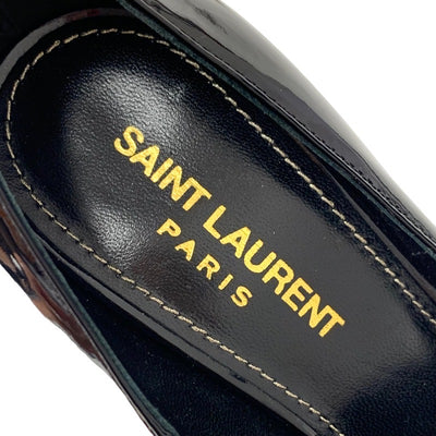 サンローラン Saint Laurent パンプス オピウム YSLロゴヒール パテント ブラック 黒