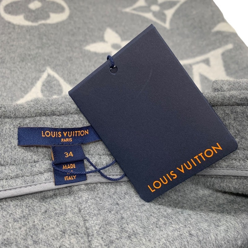 ルイヴィトン LOUIS VUITTON モノグラム ボトムス ウール グレー 未使用 スカート ジャイアントモノグラム