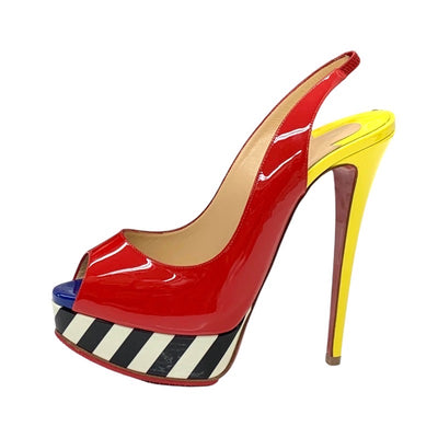 Christian Louboutin Sandals Shoes, Shoes, Patent Multicolor Pumps, Slingback