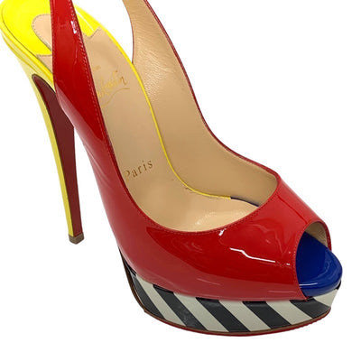 Christian Louboutin Sandals Shoes, Shoes, Patent Multicolor Pumps, Slingback