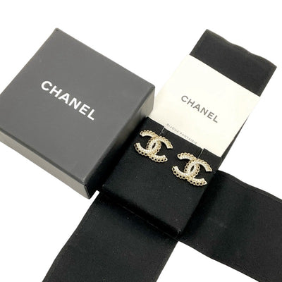 シャネル CHANEL ピアス ココマーク ラインストーン ゴールド