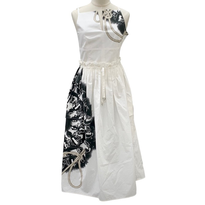 エルメス HERMES ワンピース コットン ホワイト 白 シルバー 未使用