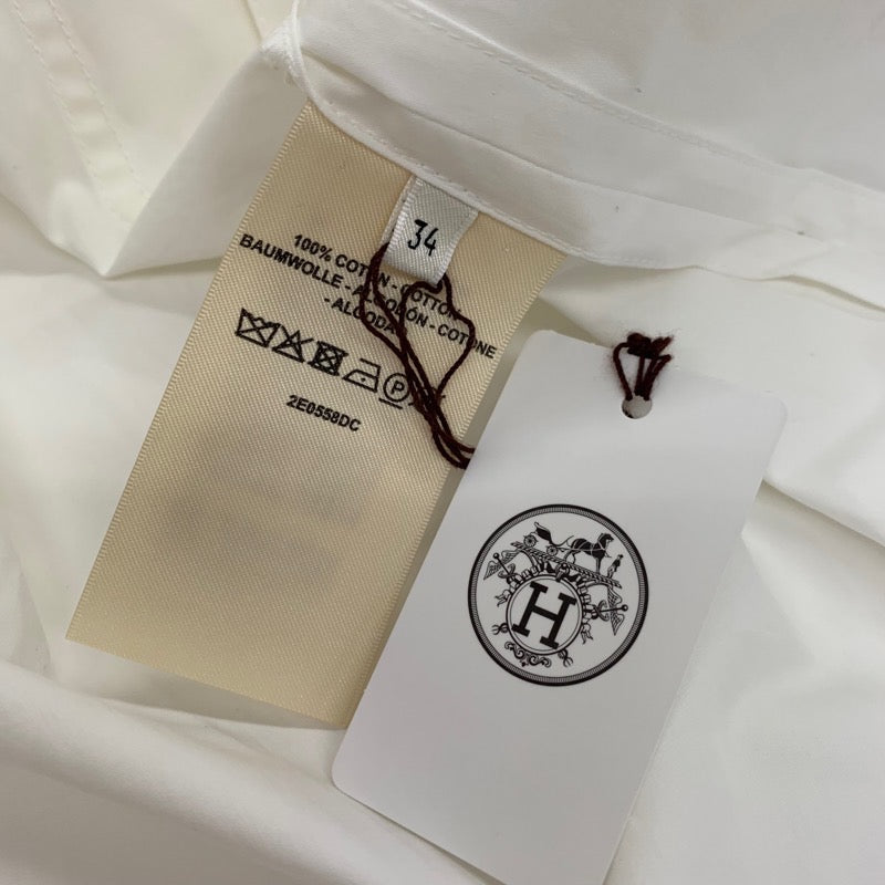 エルメス HERMES ワンピース コットン ホワイト 白 シルバー 未使用