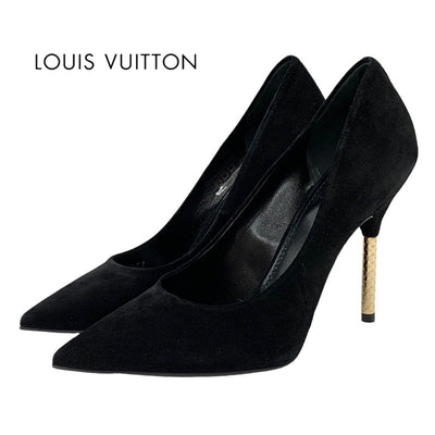 未使用 ルイヴィトン LOUIS VUITTON パンプス アルティメートライン モノグラムヒール スエード ブラック