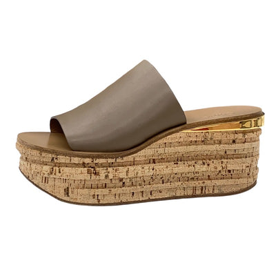 Chloe Sandals, Shoes, Leather, Cork, Brown, Mules, Thick Sole