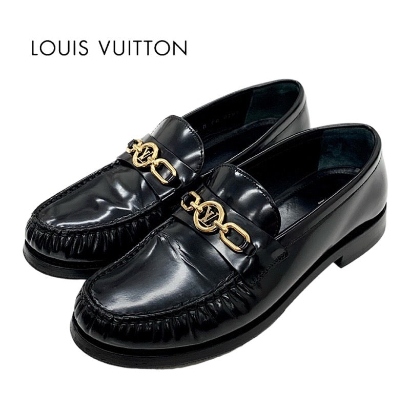 ルイヴィトン LOUIS VUITTON ローファー チェスライン レザー ブラック