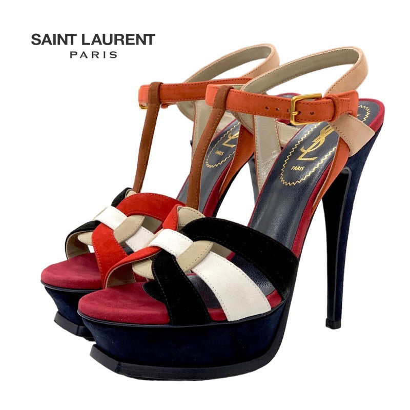 Saint Laurent Tribute Sandals Shoes Suede Multicolor