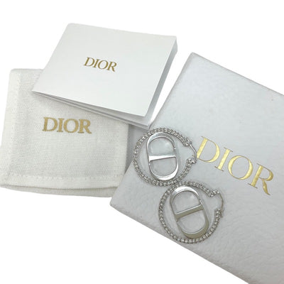 クリスチャンディオール CHRISTIAN DIOR 30MONTAIGNE ピアス シルバー CDロゴ フープ ラインストーン