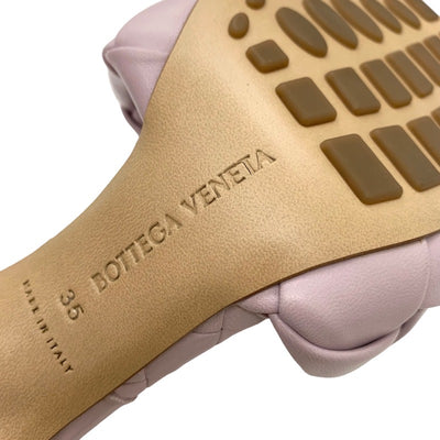 未使用 ボッテガヴェネタ BOTTEGAVENETA サンダル ミュール リド イントレチャート レザー ピンク