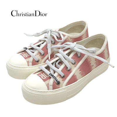 クリスチャンディオール CHRISTIAN DIOR WALK'N'DIOR スニーカー 靴 シューズ ファブリック ピンク ホワイト ジャカード ロゴ