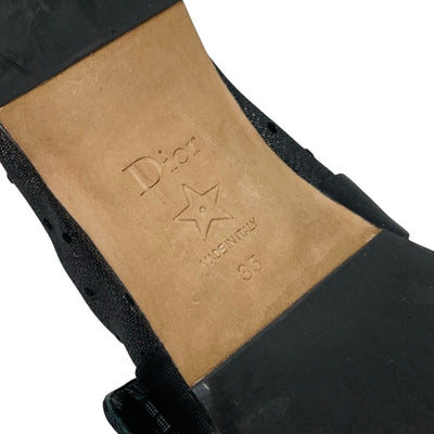 クリスチャンディオール CHRISTIAN DIOR BABY-D フラットシューズ 靴 シューズ メッシュ ファブリック ブラック 黒 ゴールド ロゴ ドット