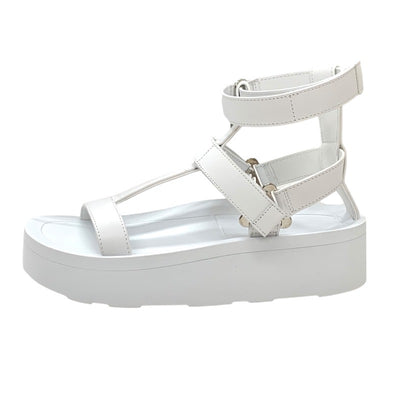 Hermes HERMES Enid Sandals Shoes Leather White White Unused Sports Sandals