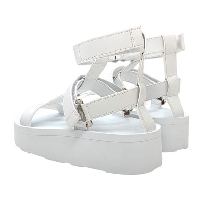 Hermes HERMES Enid Sandals Shoes Leather White White Unused Sports Sandals