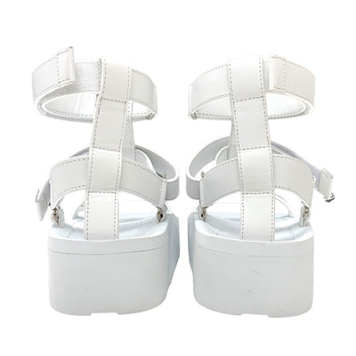 Hermes HERMES Enid Sandals Shoes Leather White White Unused Sports Sandals