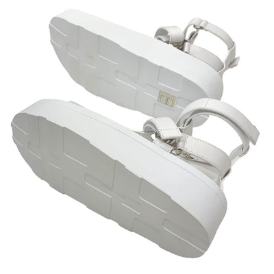 Hermes HERMES Enid Sandals Shoes Leather White White Unused Sports Sandals