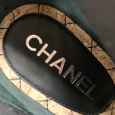 シャネル CHANEL ブーツ ショートブーツ 靴 シューズ レザー ブラック 黒 カメリア ココマーク