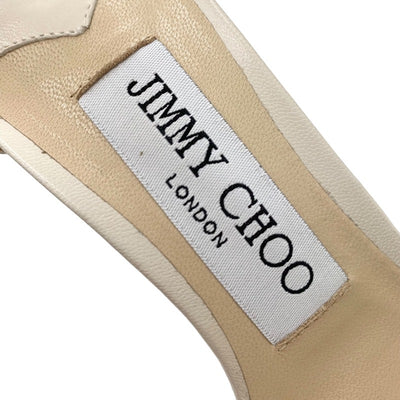 ジミーチュウ JIMMY CHOO サンダル 靴 シューズ レザー ホワイト 白 パール レース パーティーシューズ ウェディングシューズ