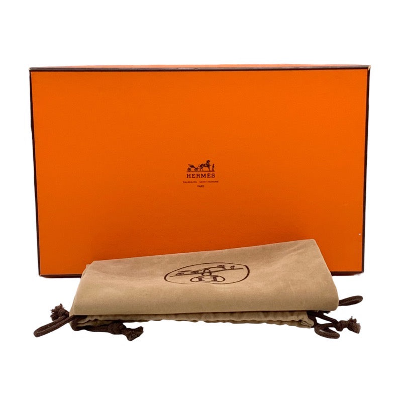 エルメス HERMES ローファー 革靴 靴 シューズ レザー ネイビー系 ゴールド モカシン シェーヌダンクル