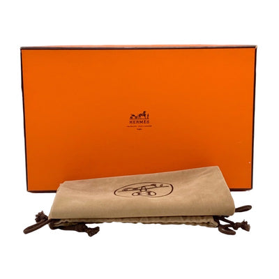 エルメス HERMES ローファー 革靴 靴 シューズ レザー ネイビー系 ゴールド モカシン シェーヌダンクル