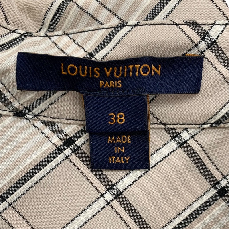 ルイヴィトン LOUIS VUITTON トップス コットン マルチカラー ゴールド チェック シャツ ブラウス ロゴ 長袖