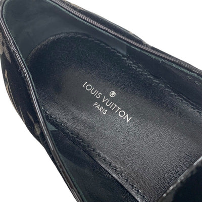 ルイヴィトン LOUIS VUITTON モノグラム フラットシューズ 靴 シューズ ベロア パテント ブラック 黒 ゴールド ローファー オペラシューズ タッセル