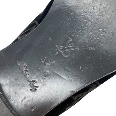 ルイヴィトン LOUIS VUITTON モノグラム フラットシューズ 靴 シューズ ベロア パテント ブラック 黒 ゴールド ローファー オペラシューズ タッセル