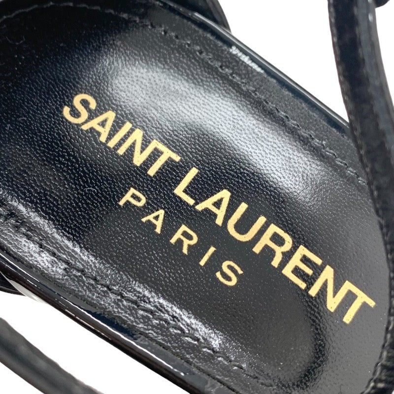 サンローラン SAINT LAURENT サンダル 靴 シューズ パテント ブラック 黒 アンクルストラップ