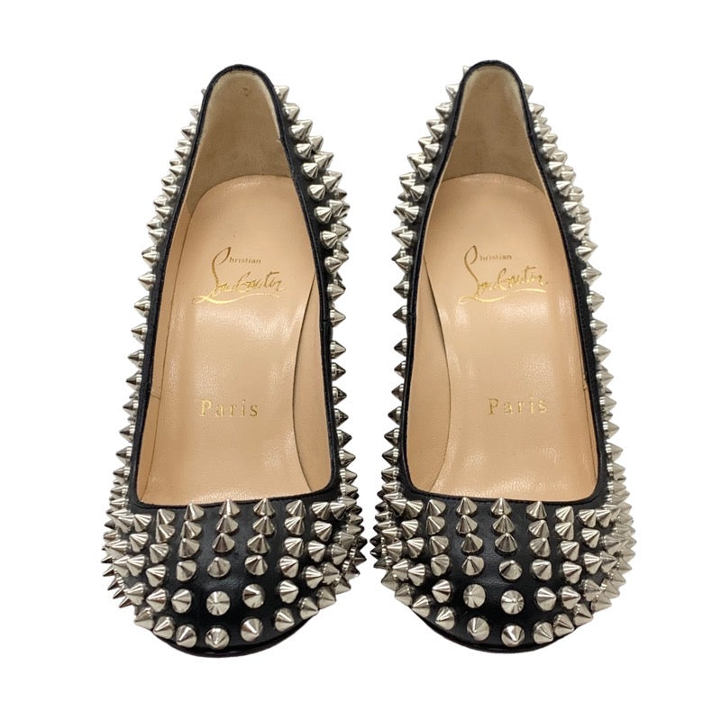 クリスチャンルブタン Christian Louboutin FIFI SPIKES 100 パンプス 靴 シューズ レザー ブラック 黒 シルバー 未使用 スパイク スタッズ