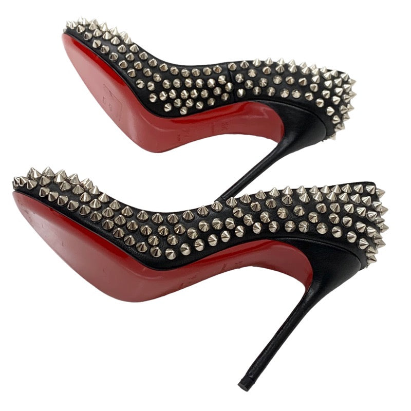 クリスチャンルブタン Christian Louboutin FIFI SPIKES 100 パンプス 靴 シューズ レザー ブラック 黒 シルバー 未使用 スパイク スタッズ