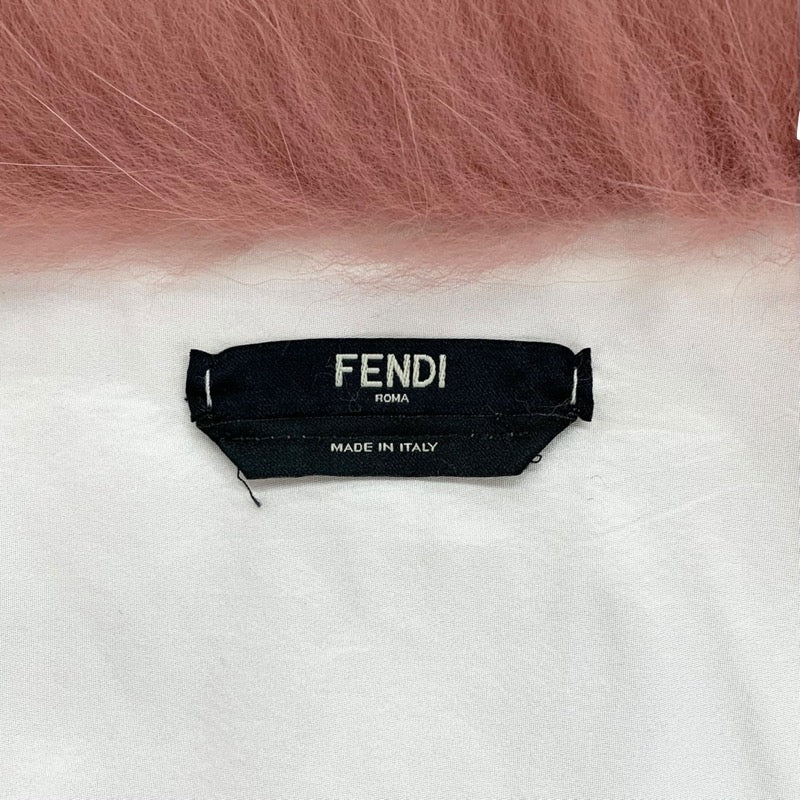 フェンディ FENDI ファー レザー ピンク レッド ロゴ ベルト ティペット マフラー