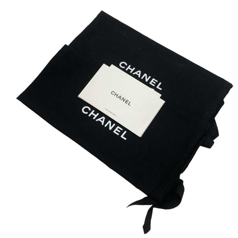 シャネル CHANEL フラットシューズ 靴 シューズ キャンバス レザー パープル ブラック ココマーク エスパドリーユ