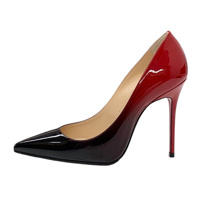 Christian Louboutin KATE 100 Pumps Shoes Patent Red Black Gradient