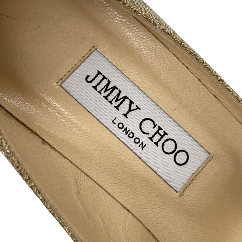 ジミーチュウ JIMMY CHOO AGNES パンプス 靴 シューズ ファブリック ゴールド ラメ パーティーシューズ