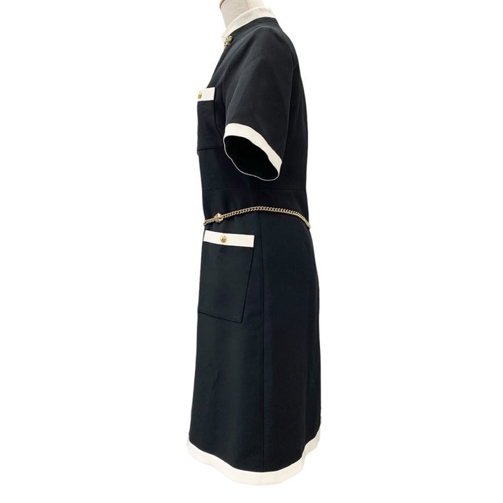 グッチ GUCCI ワンピース ブラック アイボリー 黒 ゴールド タイガー