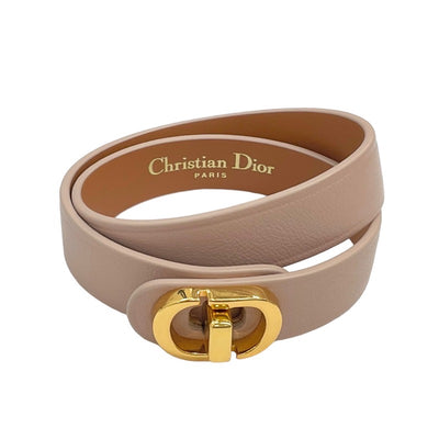 クリスチャンディオール CHRISTIAN DIOR 30モンテーニュ ブレスレット ダブルブレスレット CDロゴ レザー ピンク ゴールド