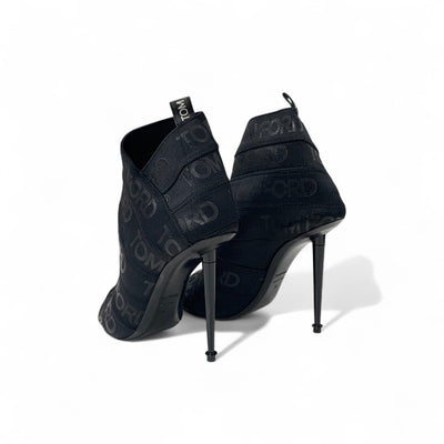 トムフォード TOMFORD ブーツ ショートブーツ 靴 シューズ ファブリック ブラック ブーティ ロゴ