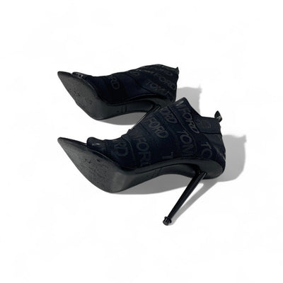 トムフォード TOMFORD ブーツ ショートブーツ 靴 シューズ ファブリック ブラック ブーティ ロゴ