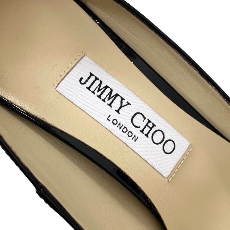 ジミーチュウ JIMMY CHOO パンプス パーティーシューズ 靴 シューズ ラインストーン スター パテント ブラック 黒