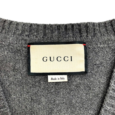 グッチ GUCCI カーディガン ホースビット付き カシミヤ グレー